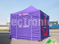 Easy-up tent 3x3 in eigen huisstijlkleur (Beobank).