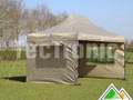 easy-up tent 3x4,5 Solid 30 in zandkleur, hier met 3 zijwanden