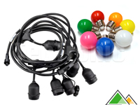 Extension-kabel met G45 multicolor lampen
