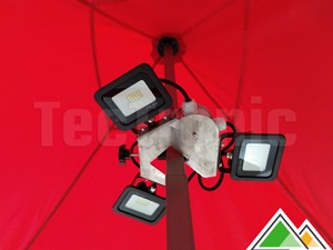 3-wegs LED verlichting met klemsysteem voor easy-up tenten