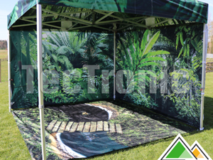Bedrukt grondzeil voor easy-up tent